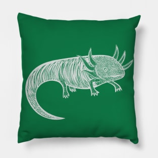 Axolotl - detailed hand drawn animal design Pillow