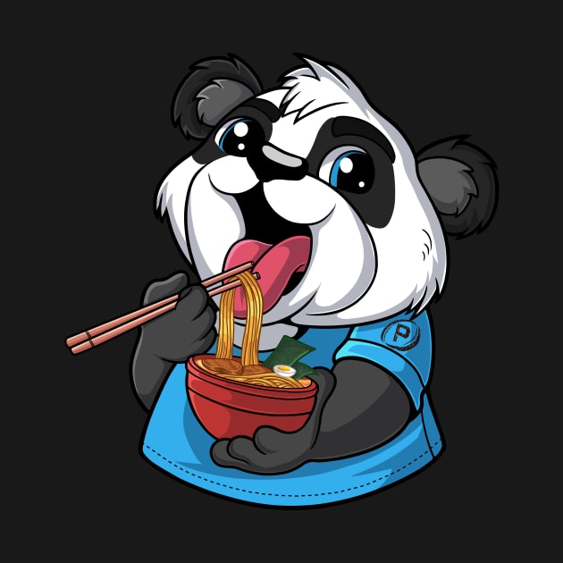 Cute Panda Ramen TShirt by tamagonstudio