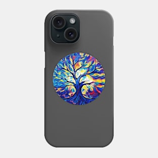 َTree with leaves and bright colors, abstract nature Phone Case