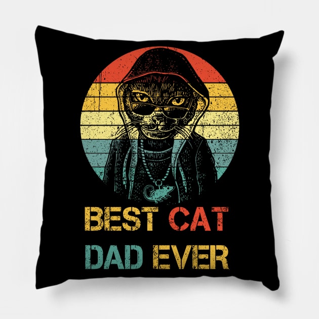 Best Cat Dad Ever Club 6 Pillow by StuSpenceart