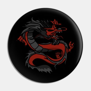 Chinese Dragon Long Red Black Angry Powerful Creature Pin