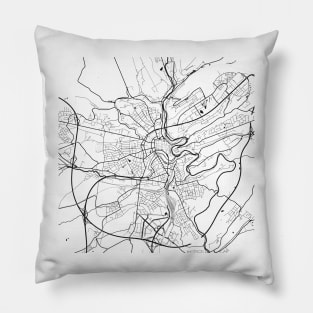 Luxembourg Map City Map Poster Black and White, USA Gift Printable, Modern Map Decor for Office Home Living Room, Map Art, Map Gifts Pillow