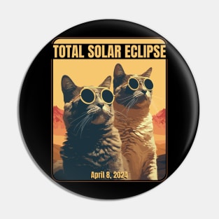 2024 Total Solar Eclipse April 8 Eclipse Cats Pin