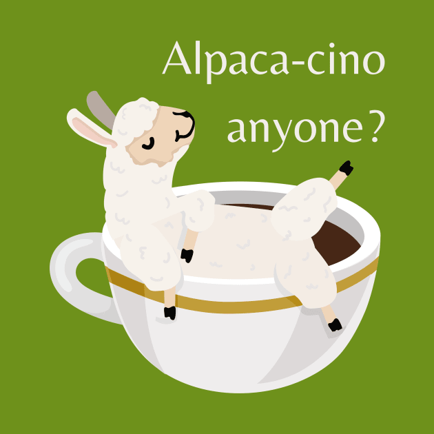 Lispe Alpaca -cino Anyone? Coffee Lover Dad Joke by Lispe