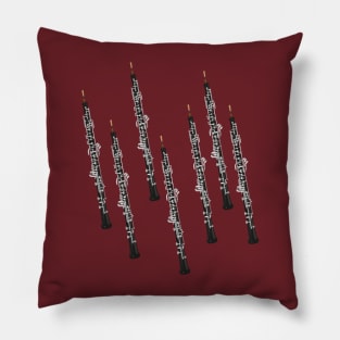 Oboe on dark red Pillow