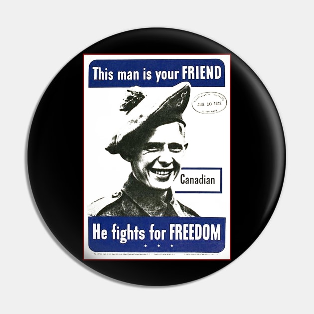 Vintage WWII Poster Pin by pocketlama