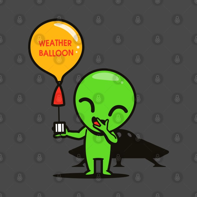 Funny Cute Kawaii Alien Weather Balloon E.T. Cartoon by BoggsNicolas