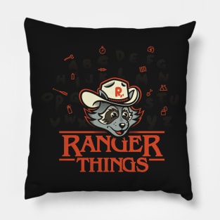 Raccoon Ranger and his Camping Things Pillow