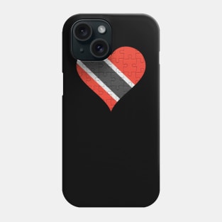 Trinidadian And Tobagoan Jigsaw Puzzle Heart Design - Gift for Trinidadian And Tobagoan With Trinidad And Tobago Roots Phone Case