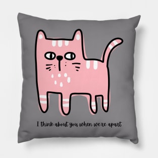 CUTE PINK CAT CUTE KITTY/ Inspirational Quote Pillow