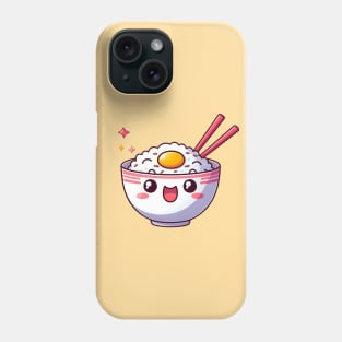 Cute Kawaii Rice Bowl Phone Case