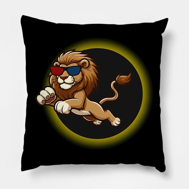 Total solar eclipse. Ring of Fire. Lion Pillow by Ideas Design