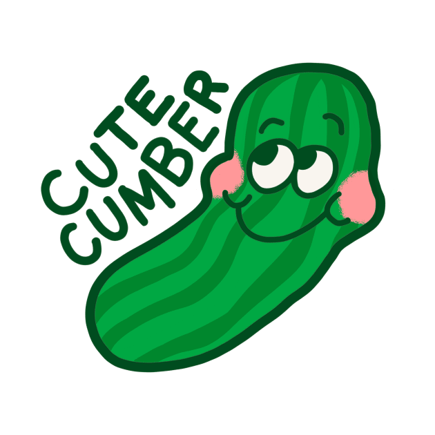 I'm One Cute-Cumber - Vegetable Pun by sombreroinc