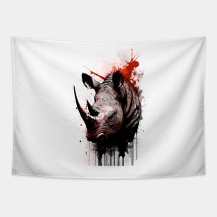 Rhino Ink Painting Tapestry