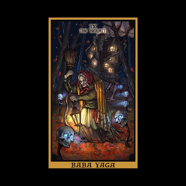 Baba Yaga The Hermit Tarot Card by rivkazachariah