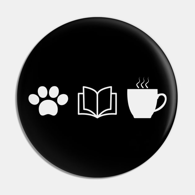 Dogs, Books and Coffee Cute Gift 2020 Pin by Zen Cosmos Official