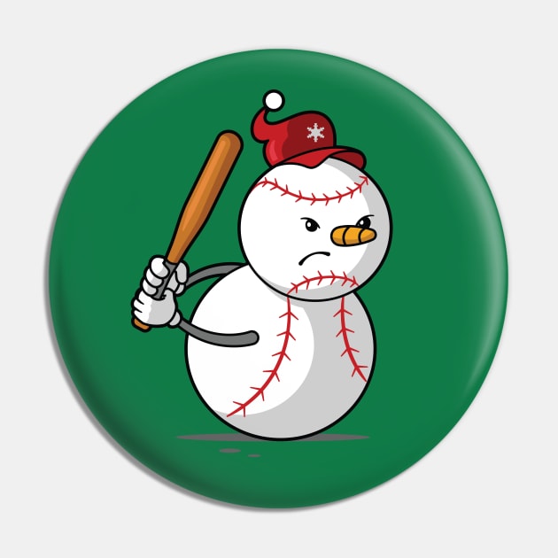 Baseball Snowman Pin by zoljo