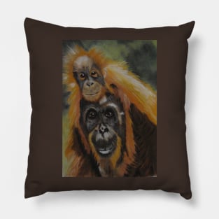 Piggy Back Mum...Orangutans...:o) Pillow