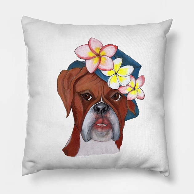 BOXER DOG female Pillow by Annie18c