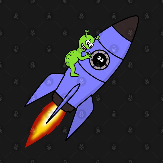 Alien on a rocket by AlKap