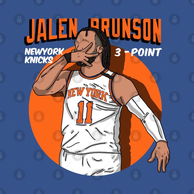 Jalen Brunson 3 Point Celebration by Luna Illustration