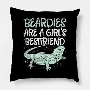 Beardies Are A Girl's Best Friend Pillow