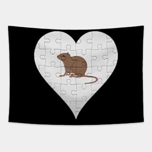 Jigsaw  Vole Heart Design - Wild Animal Vole Tapestry
