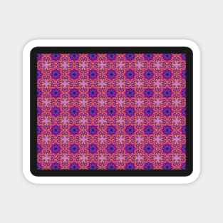 Hand Painted Purple, Pink and Orange Geometric Mandala Pattern Magnet