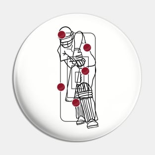 Cricket Bowler Target Practice 2 Cricket Fan Pin