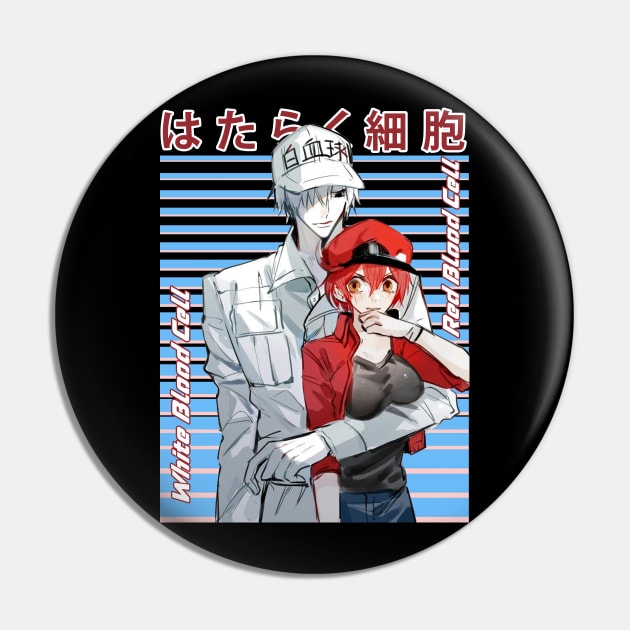 Classic Photo White & Red Blood Cell Comedy Japanese Anime Pin by QuickMart