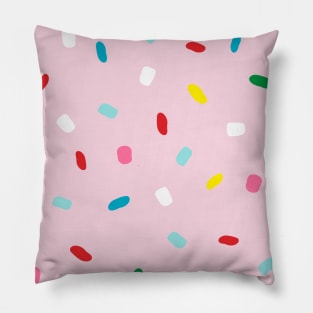 Colorful sprinkles on pink melting icing Pillow