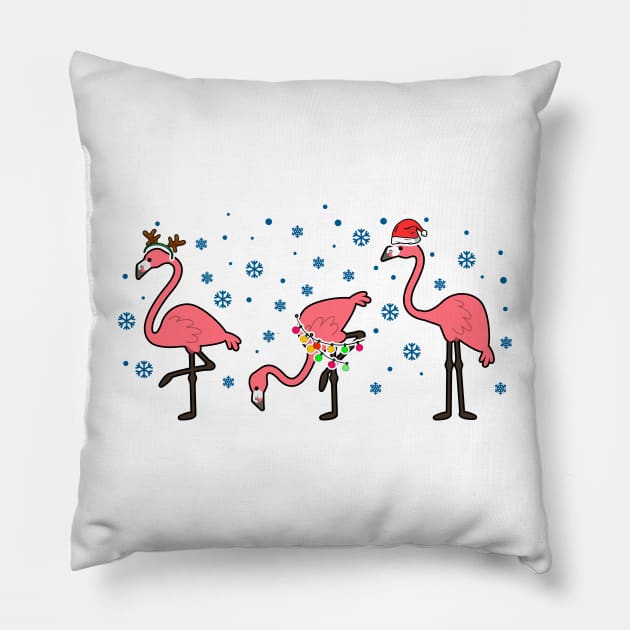 Funny Christmas Men Kids Women Flamingo Ugly Christmas Pillow by KsuAnn