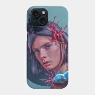 Girl and fish Phone Case