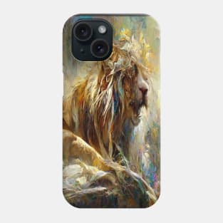 Lion in Front of Waterfalls Phone Case