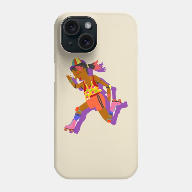 Girl on the rollerskates Phone Case by ezrawsmith