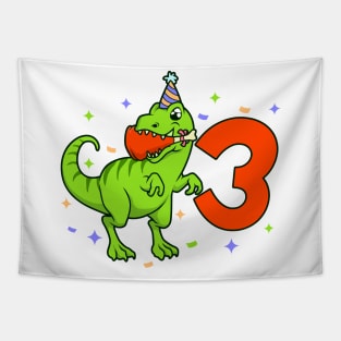 I am 3 with TREX - boy birthday 3 years old Tapestry