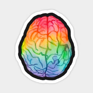 Watercolor Rainbow Brain (dark) Magnet