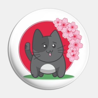 Little Meow and the cherry blossoms. Pin