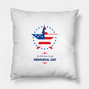 Memorial Day America - we will never forget Pillow