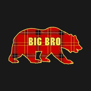 Big Bro Checkered Plaid Bear Siblings T-Shirt