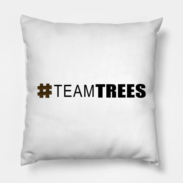 Hashtag Team Trees Black Pillow by felixbunny