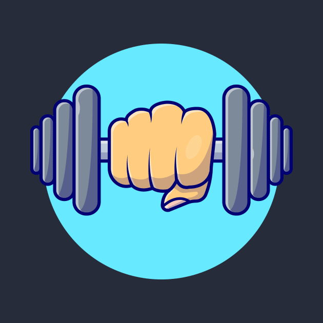 Hand Lifting Dumbbell Cartoon Vector Icon Illustration by Catalyst Labs