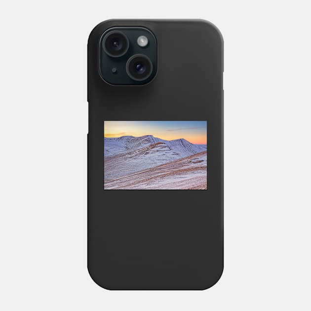 Corn Du, Pen y Fan and Cribyn Sunset Phone Case by dasantillo