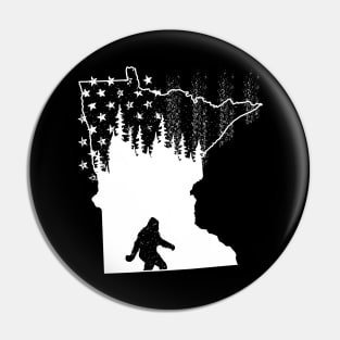 Minnesota Bigfoot American Flag Pin