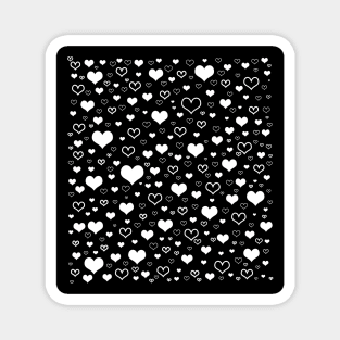 Black and white hearts Magnet