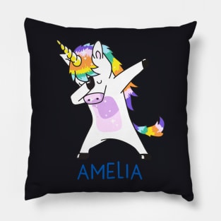 Personalized Unisex Youth Tshirt Dabbing Unicorn Pillow