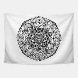 Black Zentangle Tapestry