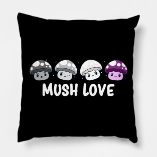 Subtle Asexual Pride Flag Lgbtqia Cute Kawaii Mushroom Pillow