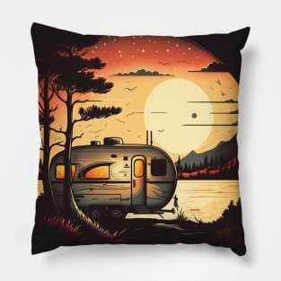 Camping Adventure Sunset, Camping Van Pillow