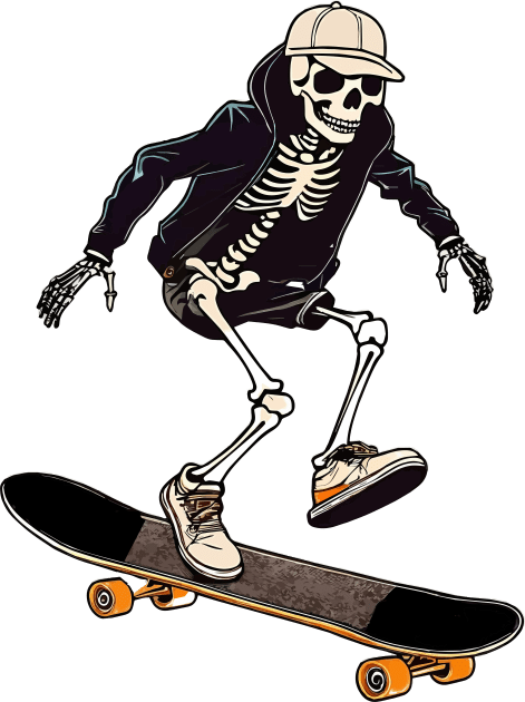 Preppy Skeleton - Skate Vibes Kids T-Shirt by Salaar Design Hub